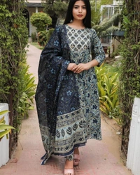 BRISA Anarkali Kurti Pant And Duppatta - m(38)L(40)XL(42)XXL(44)