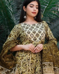 BRISA Anarkali Kurti Pant And Duppatta - m(38)L(40)XL(42)XXL(44)