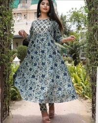 BRISA Anarkali Kurti Pant And Duppatta - m(38)L(40)XL(42)XXL(44)
