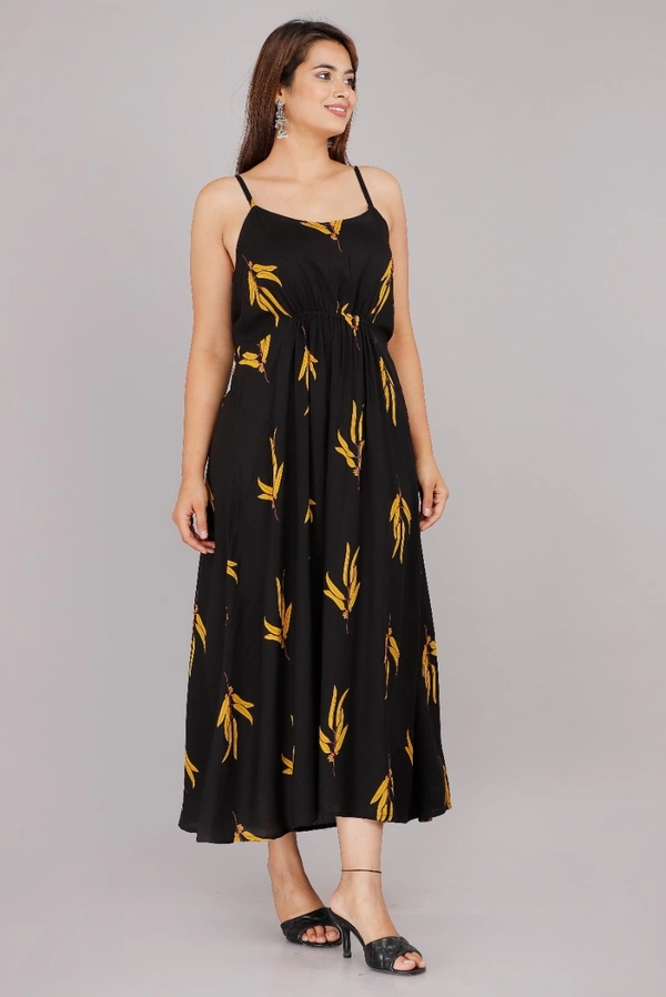 BRISA Heavy Printed Strapy Fit&Flare Dress - M(38)L(40)XL(42)XXL(44)