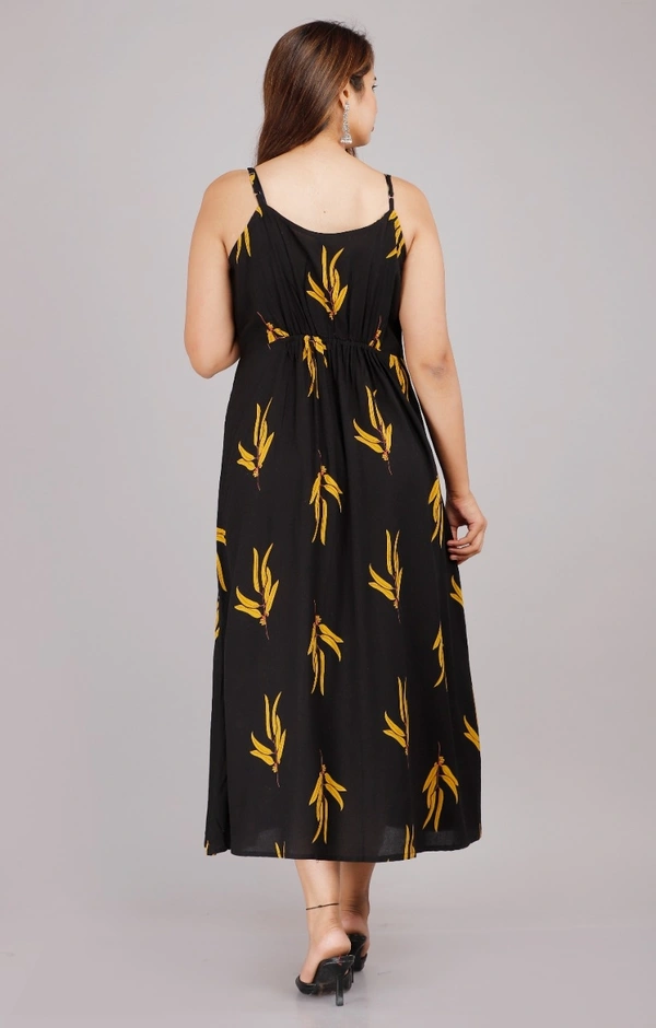BRISA Heavy Printed Strapy Fit&Flare Dress - M(38)L(40)XL(42)XXL(44)