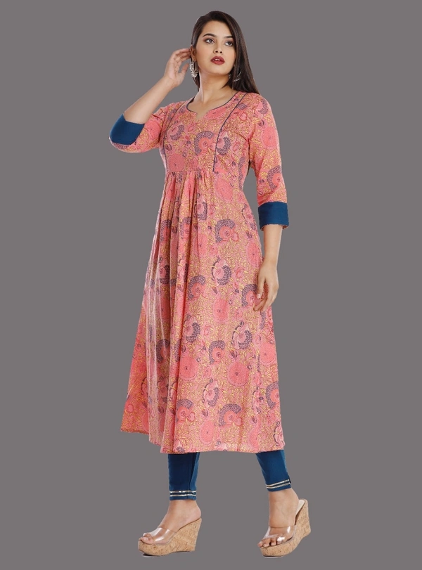BRISA Cotton Printed Kurti&Pant - M(38)L(40) XL(42)XXL(44)