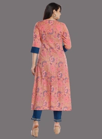 BRISA Cotton Printed Kurti&Pant - M(38)L(40) XL(42)XXL(44)