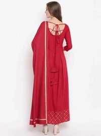 BRISA Beautiful Heavy Rayon Gold Printed Flare Gown - M(38)L(40)XL(42)XXL(44)