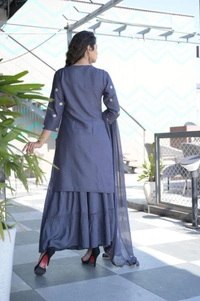 BRISA Rayon Embroidery Kurti,Pant&Dupatta Set - M to XXL