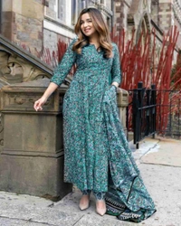 BRISA Rayon Cotton Fabric Kurti Pant &Dupatta - M 38 L 40 XL 42 XXL 44