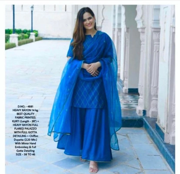 BRISA Heavy Rayon Fabric Kurti Pant Dupatta - M 38 L 40.xl.42 XXL 44 xxxl 46