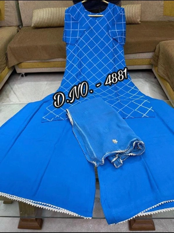 BRISA Heavy Rayon Fabric Kurti Pant Dupatta - M 38 L 40.xl.42 XXL 44 xxxl 46