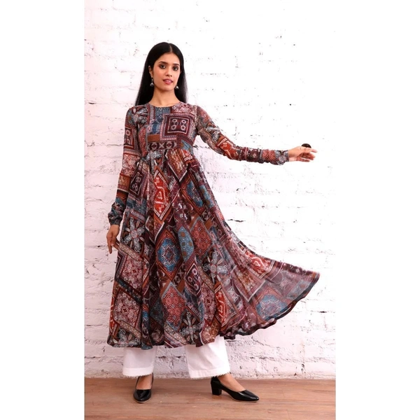 BRISA Georgette Fabric Kurti And Palazzo - s  36 m 38 L 40  XL 42 xxl 44