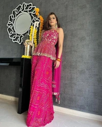 BRISA Georgette Silk Embroidery Top Palazo Dupatta