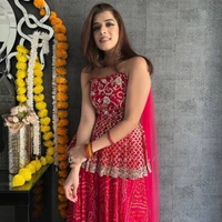 BRISA Georgette Silk Embroidery Top Palazo Dupatta