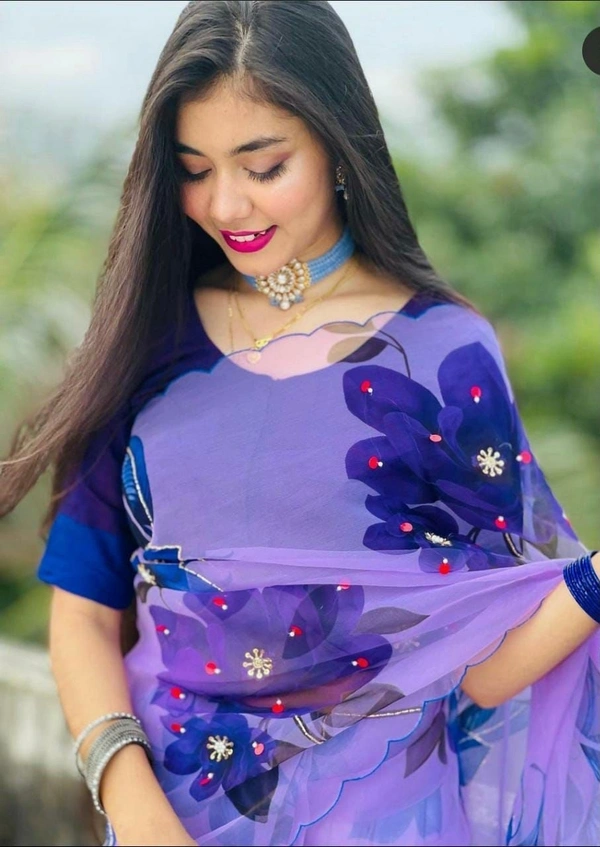 BRISA Pure Organza Handwork Sarees