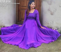 BRISA Fox Georgette Designer Handwork Maxi - M 38 L 40 XL 42 XXL 44
