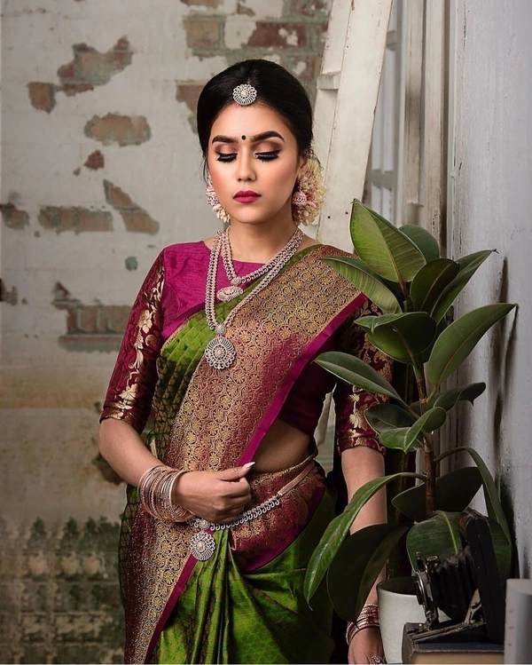 BRISA Soft Banarasi Lichi Silk Cloth Sarees