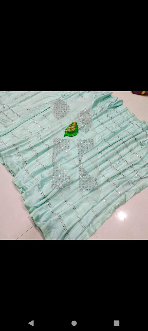 BRISA Heavy Organza Fancy Thread Sequence Sarees