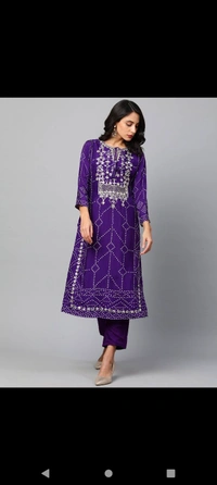 BRISA Classic Rayon Embroidery Staright Kurti Pant And Dupatta - M 38 L 40 XL 42 XXl 44
