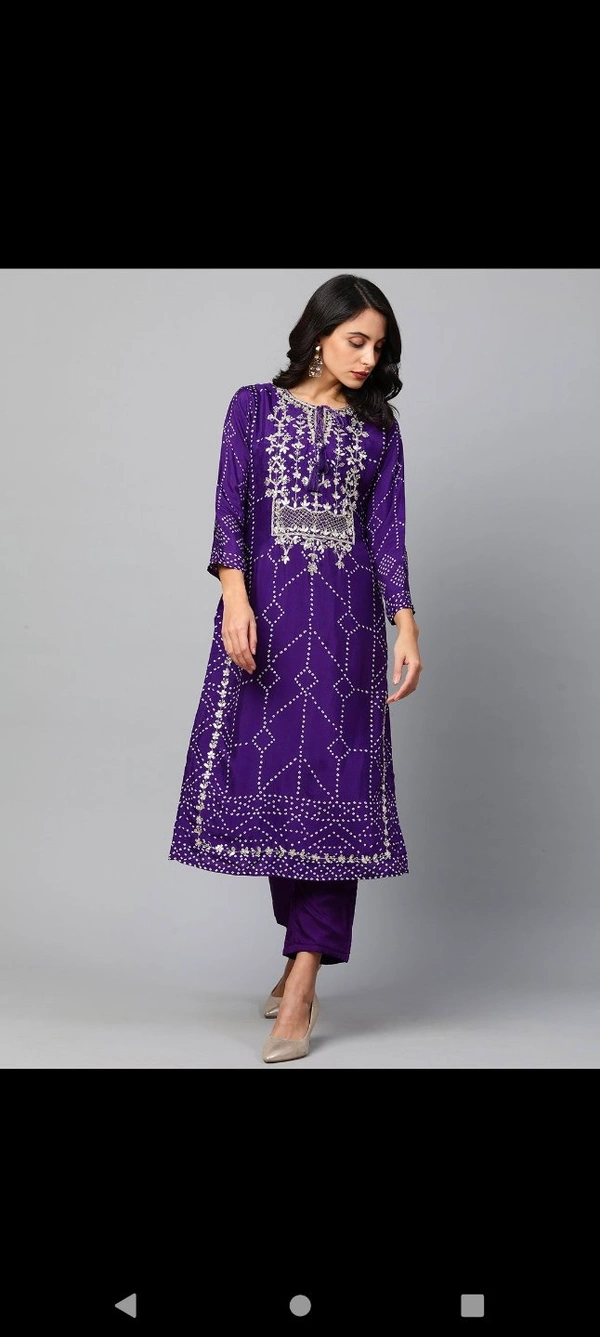 BRISA Classic Rayon Embroidery Staright Kurti Pant And Dupatta - M 38 L 40 XL 42 XXl 44