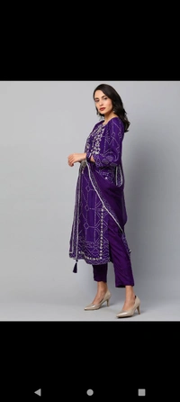 BRISA Classic Rayon Embroidery Staright Kurti Pant And Dupatta - M 38 L 40 XL 42 XXl 44