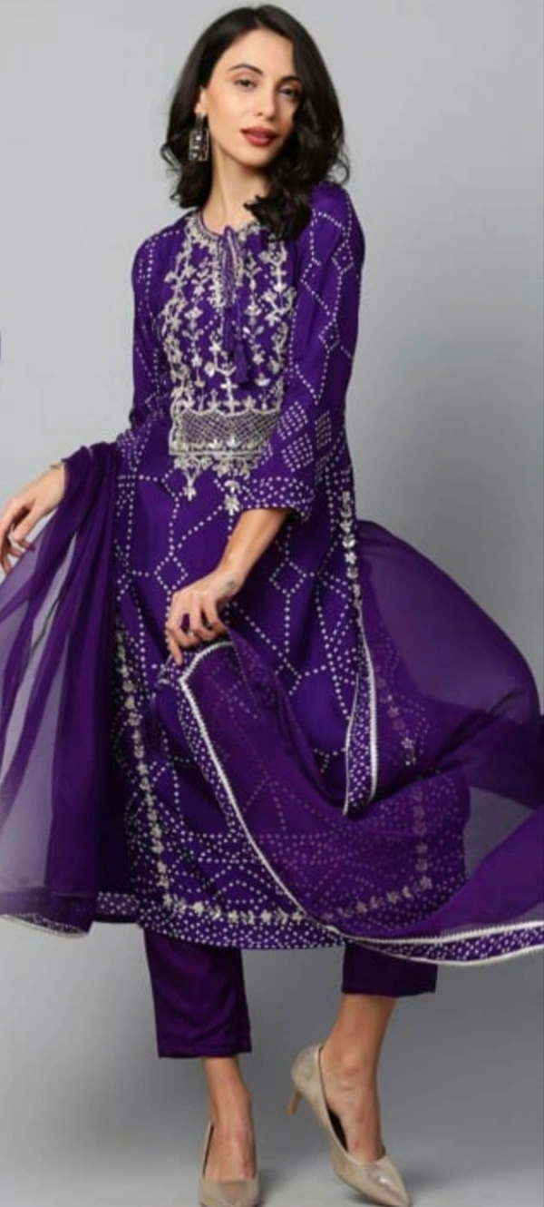 BRISA Classic Rayon Embroidery Staright Kurti Pant And Dupatta - M 38 L 40 XL 42 XXl 44