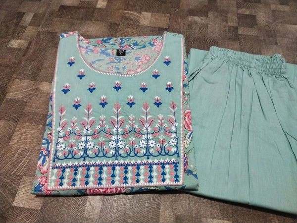 BRISA Heavy Embroidery Kurti With Pant - s 36 ,m 38 ,l 40, XL 42 ,XXl 44, XXL 46