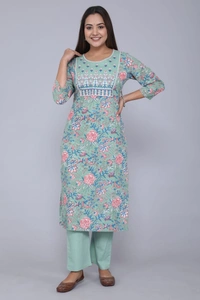 BRISA Heavy Embroidery Kurti With Pant - s 36 ,m 38 ,l 40, XL 42 ,XXl 44, XXL 46