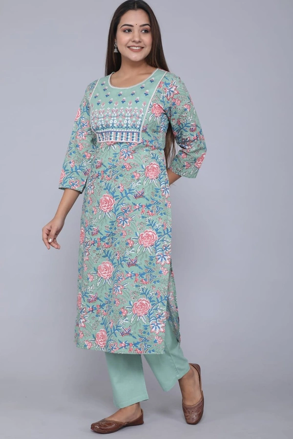 BRISA Heavy Embroidery Kurti With Pant - s 36 ,m 38 ,l 40, XL 42 ,XXl 44, XXL 46