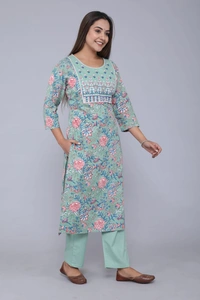 BRISA Heavy Embroidery Kurti With Pant - s 36 ,m 38 ,l 40, XL 42 ,XXl 44, XXL 46