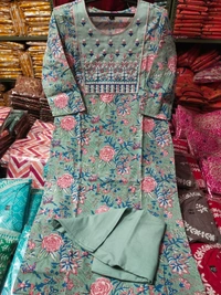 BRISA Heavy Embroidery Kurti With Pant - s 36 ,m 38 ,l 40, XL 42 ,XXl 44, XXL 46