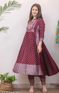 BRISA Rayon High Slit Kurti Pant And Dupatta Set - M 38 L 40 XL 42 XXL 44