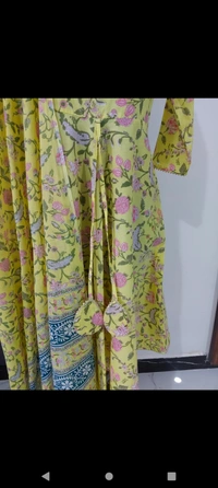 BRISA Women's Cotton Printed Umbrella  Kurti Pant And Dupatta Set - M to XXL