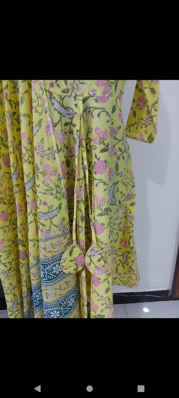 BRISA Women's Cotton Printed Umbrella  Kurti Pant And Dupatta Set - M to XXL