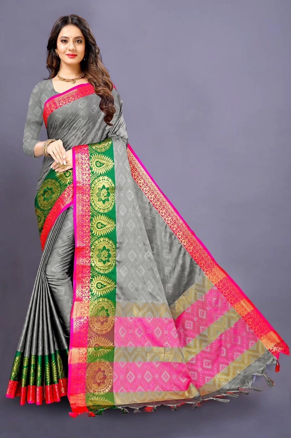 BRISA Women's Heavy Kashmira Cotton Silk Sarees