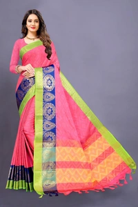 BRISA Women's Heavy Kashmira Cotton Silk Sarees