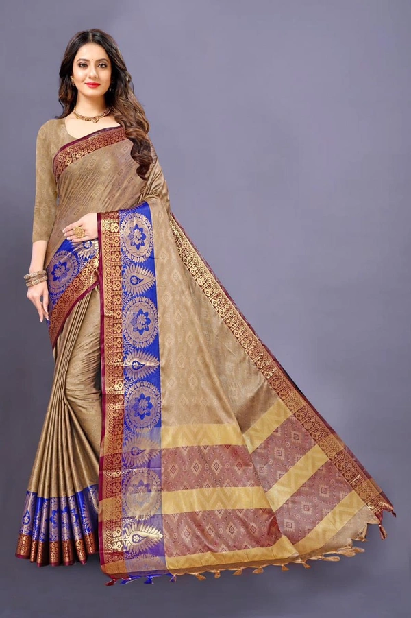 BRISA Women's Heavy Kashmira Cotton Silk Sarees