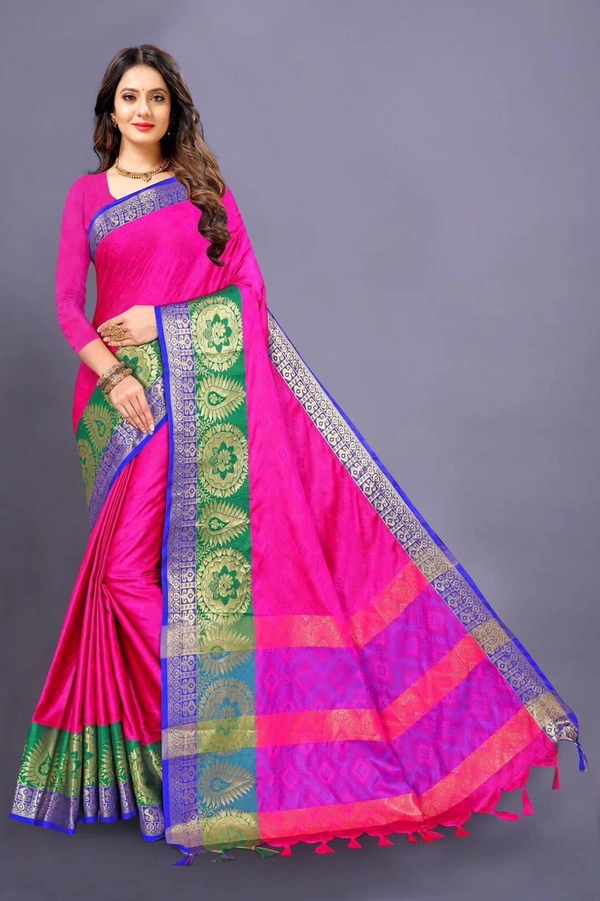 BRISA Women's Heavy Kashmira Cotton Silk Sarees