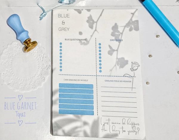 Blue And Grey Notepad 