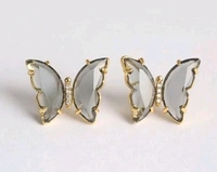 Crystal Butterfly Earring - Non- Adjustable, Lilac