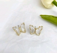 Crystal Butterfly Earring - Non- Adjustable, Lilac