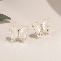 Crystal Butterfly Earring - Non- Adjustable, Lilac