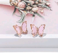 Crystal Butterfly Earring - Non- Adjustable, Lilac
