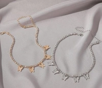 Butterfly tennis choker  - Adjustable, Gold