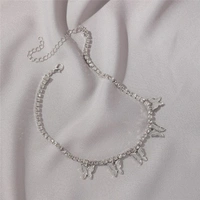 Butterfly tennis choker  - Adjustable, Silver 
