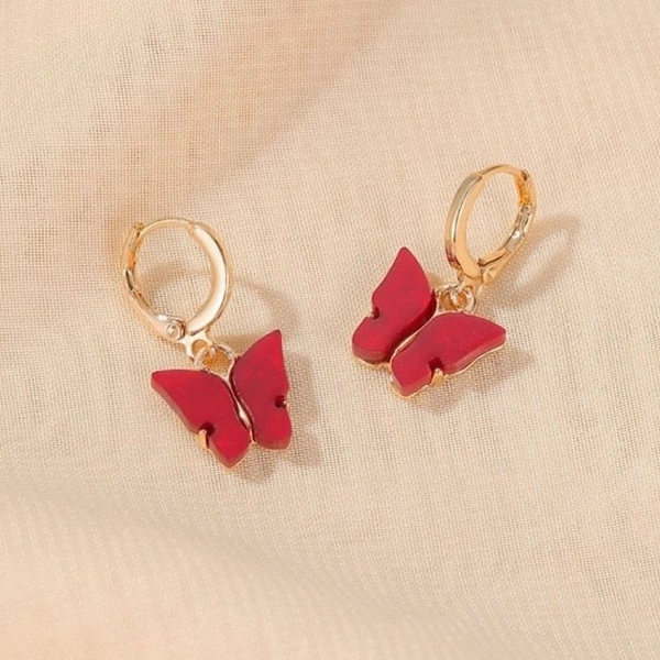 Butterfly earring - Red