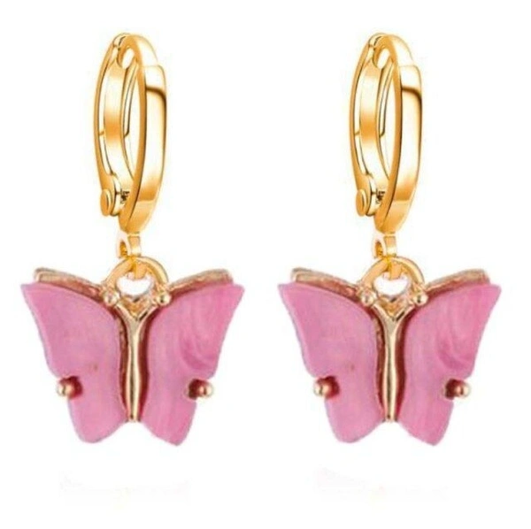 Butterfly earring - Baby pink