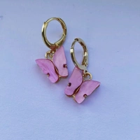 Butterfly earring - Baby pink