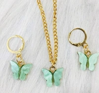 Butterfly Necklace Earring set  - Lilac 