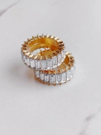 Crystal Band Ring - 17, White 