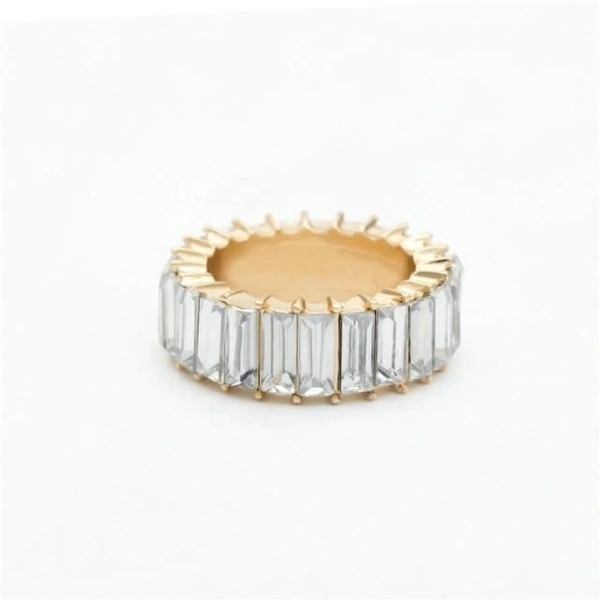 Crystal Band Ring - 17, White 