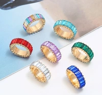 Crystal Band Ring - 17, White 