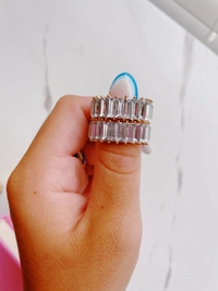 Crystal Band Ring - 17, White 